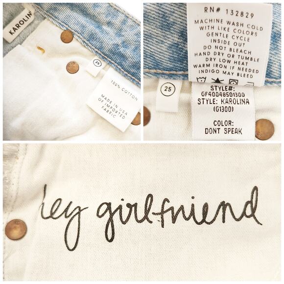 GRLFRND Karolina distressed skinny leg high waist jeans in Don't Speak Sz 25 NEW - Picture 7 of 8